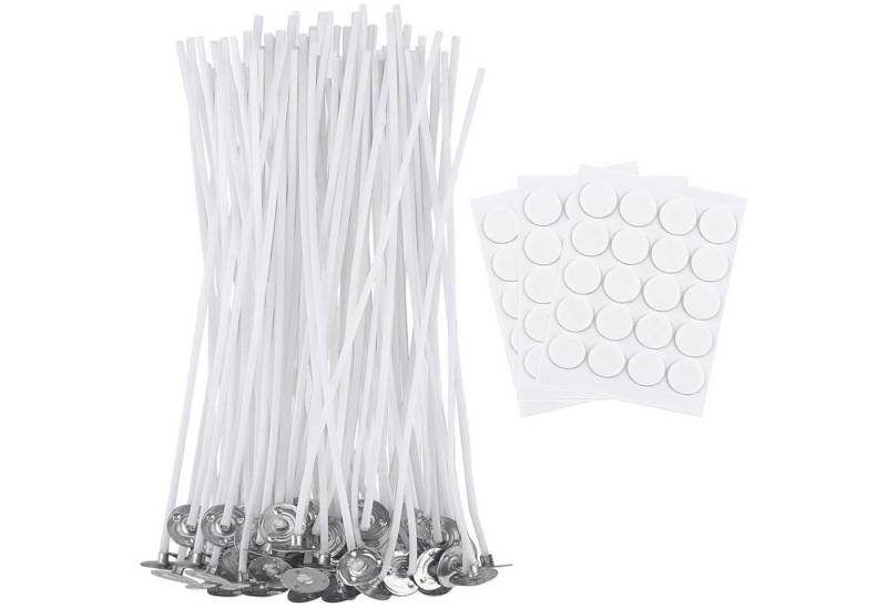 ALLAVA Formkerze Kerzendocht für Kerzen 50 Stück 10cm mit 60 Docht Aufkleber DIY Set von ALLAVA