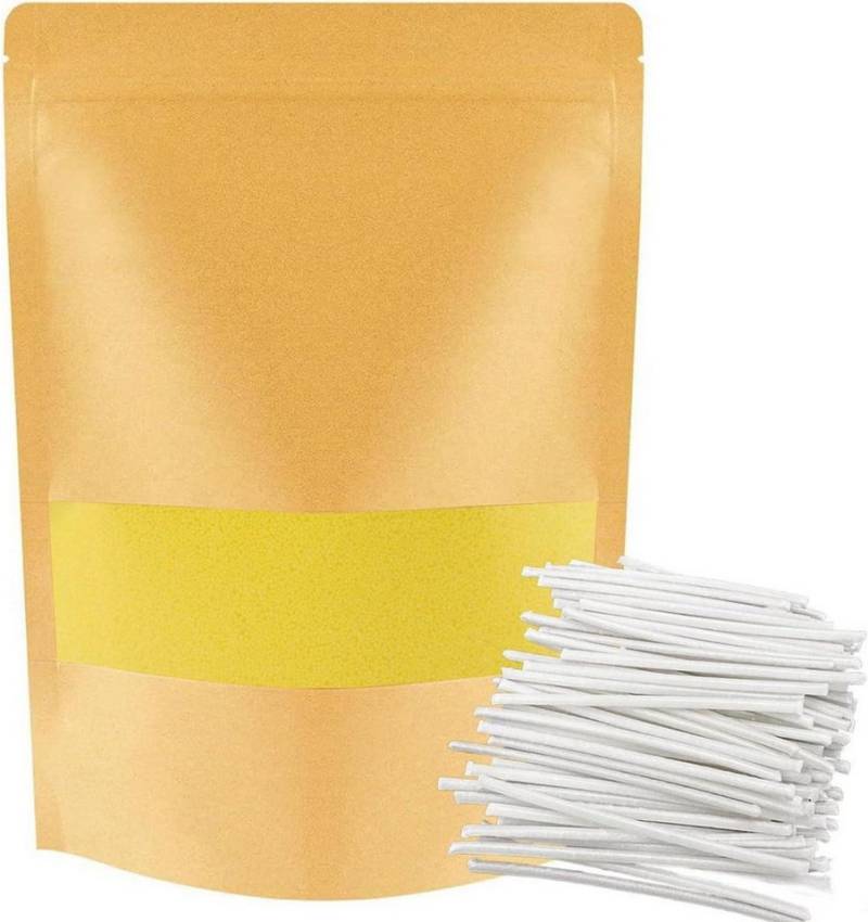 ALLAVA Formkerze Kerzensand 1 kg mit 50 Docht 5cm, Gelb, Perlenkerzen, Wachsgranulat von ALLAVA