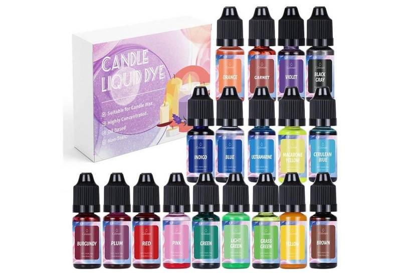 LuxusKollektion Formkerze Kerzenwachs 18 Farben Kerzenfarbe Sojawachs 10 ml 18 Farbe Geschenkbox von LuxusKollektion