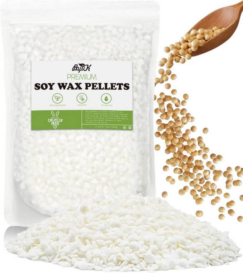 BOYUJK Formkerze Sojawachs Kerzenwachs 100% natürlich 200g Bio Anbau DIY Spaß Family von BOYUJK