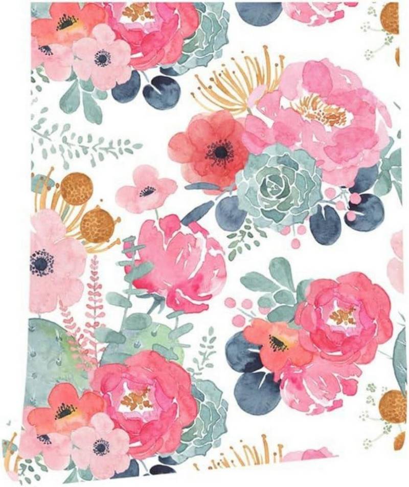 myforHD Fototapete Selbstklebende Fototapete Blumen Design Vintage 44x600cm von myforHD