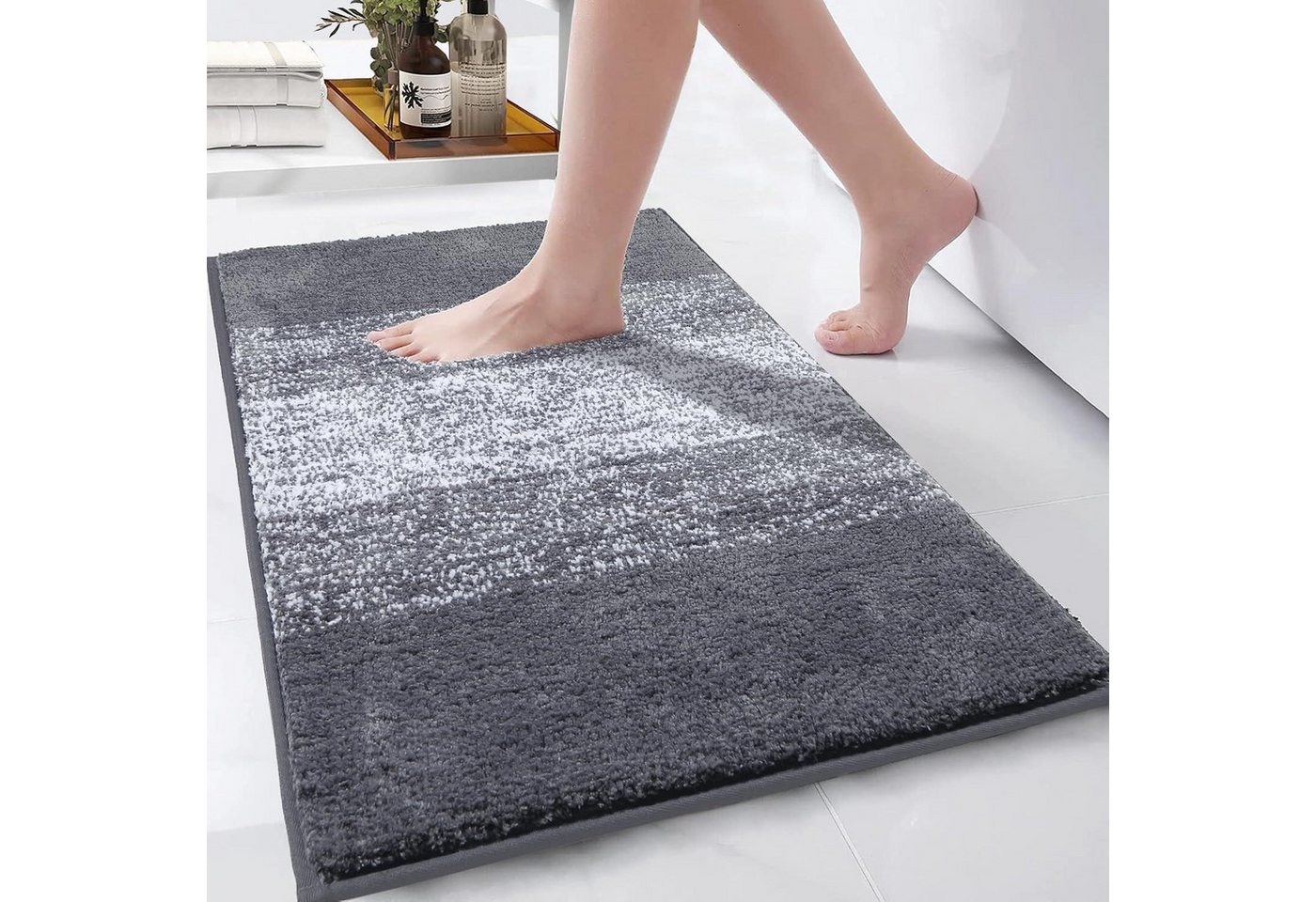 LuxusKollektion Fußmatte Badematten Badteppich rutschfest maschinenwaschbar Grau 80 x 120 cm LuxusKollektion Fußmatte Badematten Badteppich rutschfest maschinenwaschbar Grau 80 x 120 cm von LuxusKollektion