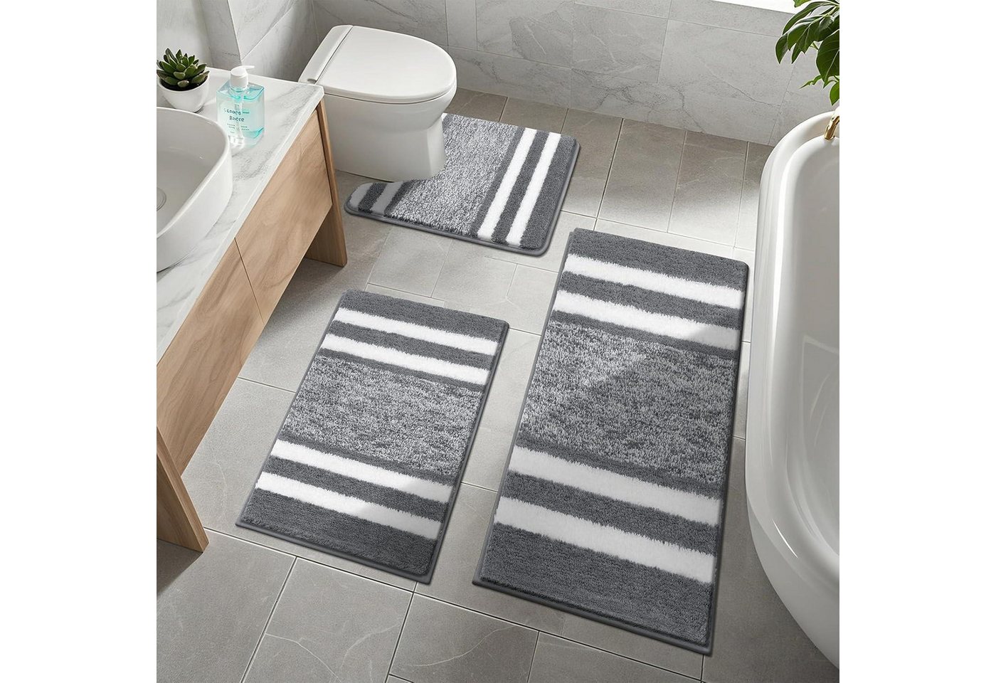 LuxusKollektion Fußmatte Badematten Vorleger Set Dunkelgrau 50 x 80 + 50 x 120 + 50 x 60 cm LuxusKollektion Fußmatte Badematten Vorleger Set Dunkelgrau 50 x 80 + 50 x 120 + 50 x 60 cm von LuxusKollektion