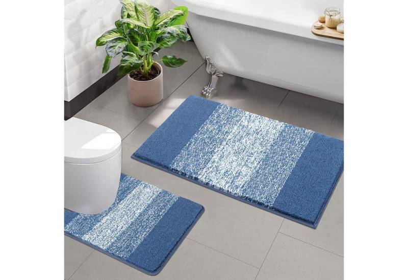 LuxusKollektion Fußmatte Badteppich Set 2teilig Hochflor Blau 50 x 80 + 50 x 60 cm LuxusKollektion Fußmatte Badteppich Set 2teilig Hochflor Blau 50 x 80 + 50 x 60 cm von LuxusKollektion