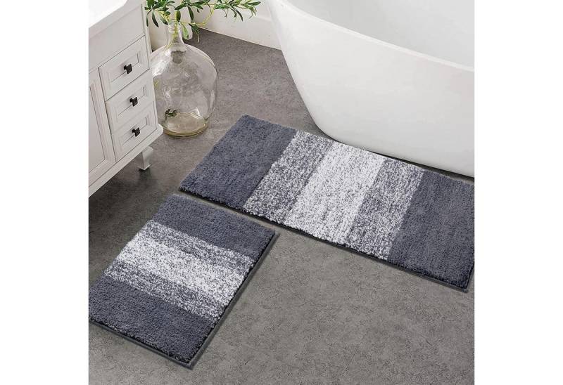 LuxusKollektion Fußmatte Badteppich Set 2teilig Mikrofaser Grau 45 x 65 + 45 x 120 cm LuxusKollektion Fußmatte Badteppich Set 2teilig Mikrofaser Grau 45 x 65 + 45 x 120 cm von LuxusKollektion
