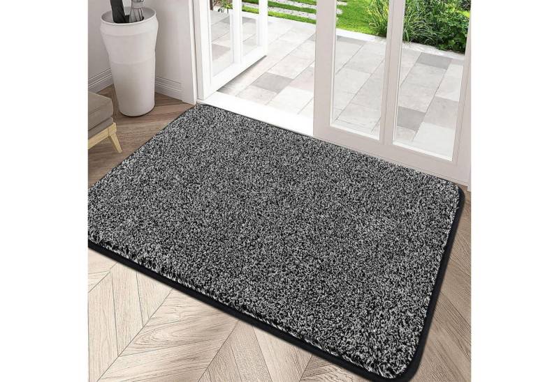 Pauwer Fußmatte Fußmatte 90x150 cm Schwarz, Rutschfester Teppich, Waschbarer von Pauwer