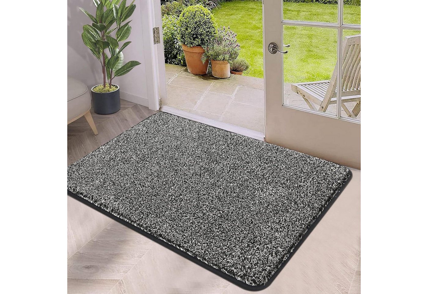 LuxusKollektion Fußmatte Fußmatte Rutschfester Eingangsteppich Waschbar Schmutzfänger Outdoor von LuxusKollektion