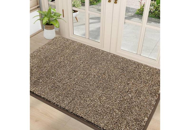 LuxusKollektion Fußmatte Fußmatte Schmutzfänger Waschbar Rutschfest 90x150cm Braun 90X150cm von LuxusKollektion