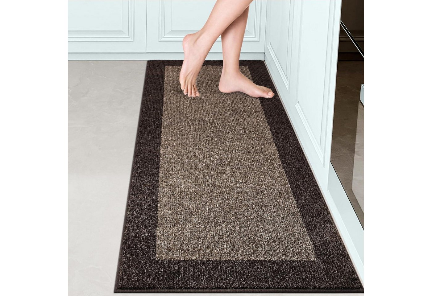 LuxusKollektion Fußmatte Schmutzfangmatte Läufer Fußmatte 60 x 150 cm (Rechteckig) Braun von LuxusKollektion