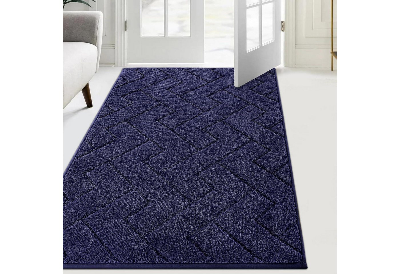 LuxusKollektion Fußmatte Schmutzfangmatte Rutschfest Waschbar 86 x 150 cm Rechteckig Blau LuxusKollektion Fußmatte Schmutzfangmatte Rutschfest Waschbar 86 x 150 cm Rechteckig Blau von LuxusKollektion