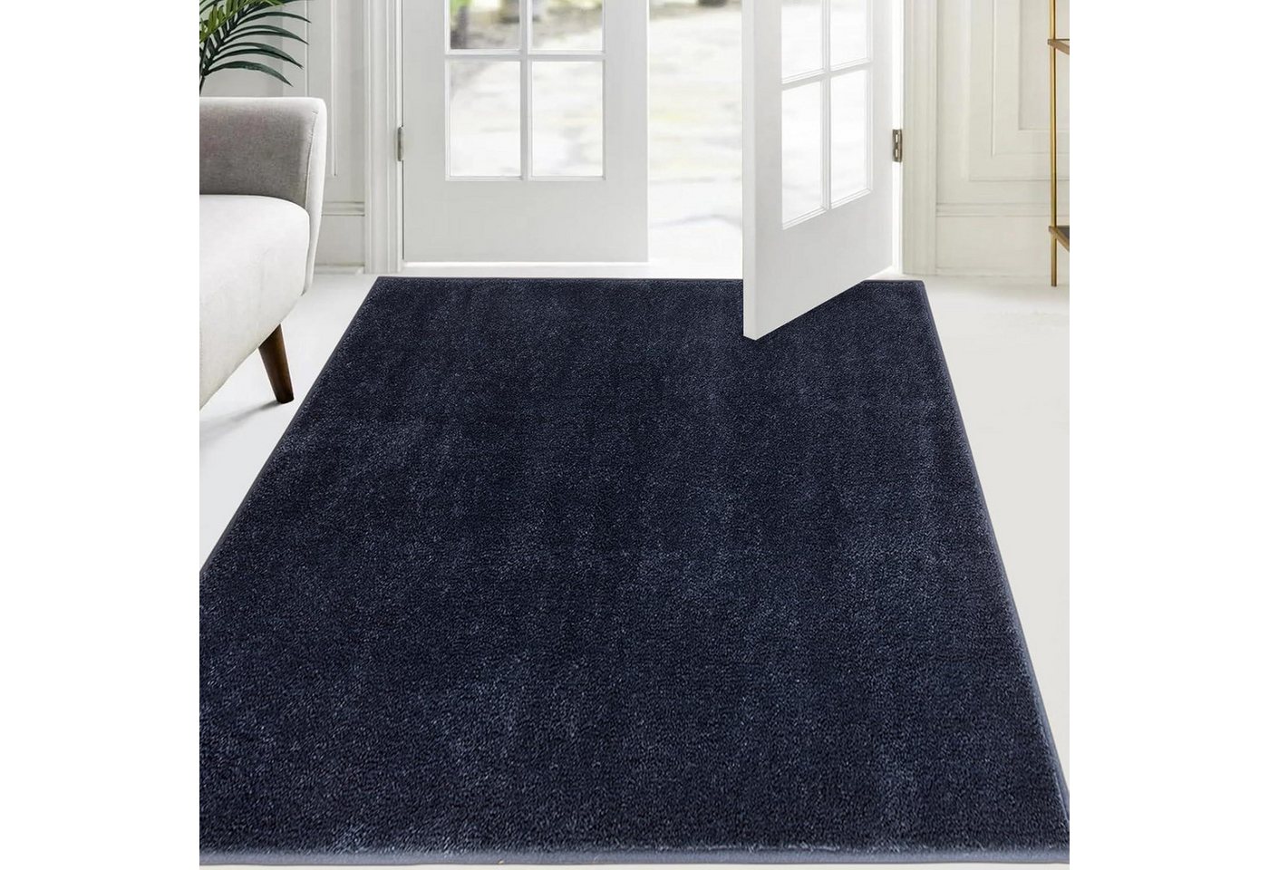 LuxusKollektion Fußmatte Schmutzfangmatte Sauberlaufmatte 120 x 180 cm Rechteckig Dunkelblau von LuxusKollektion