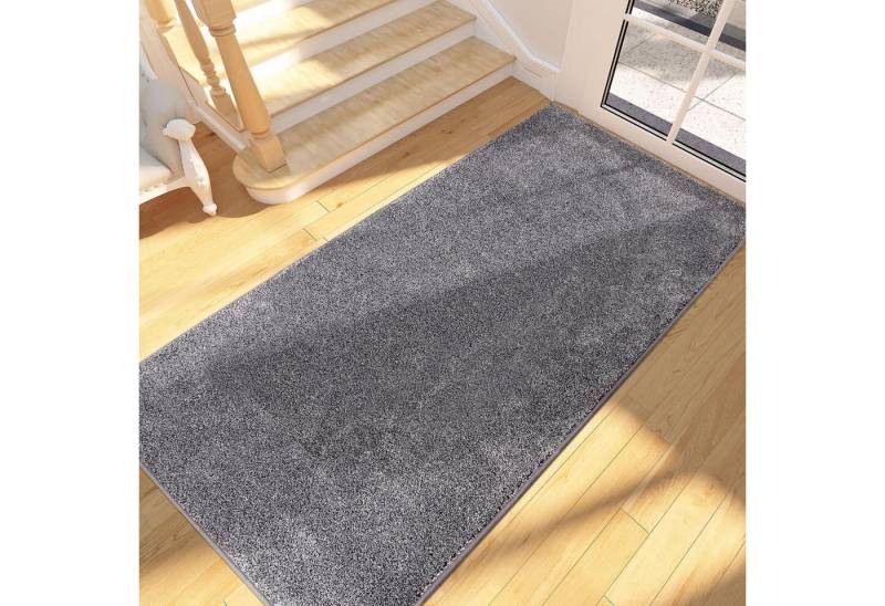 LuxusKollektion Fußmatte Schmutzfangmatte Türmatte 80 x 178 cm (Rechteckig) Hellgrau-schwarz von LuxusKollektion