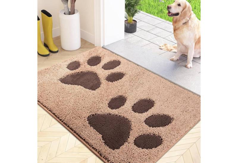 LuxusKollektion Fußmatte Schmutzfangmatte Waschbar Rutschfest Beige 50 x 80 cm (Rechteckig) von LuxusKollektion