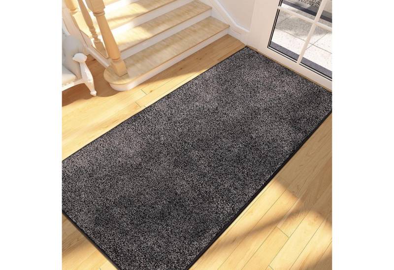 LuxusKollektion Fußmatte Schmutzfangmatte lang rutschfest 80 x 178 cm (Rechteckig) Holzkohle von LuxusKollektion