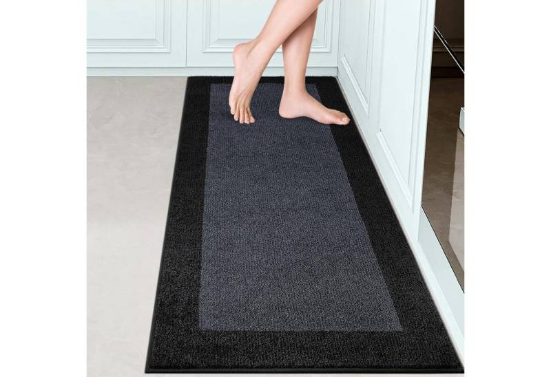 LuxusKollektion Fußmatte Schmutzfangmatte rutschfest 60 x 150 cm (Rechteckig) Holzkohle von LuxusKollektion