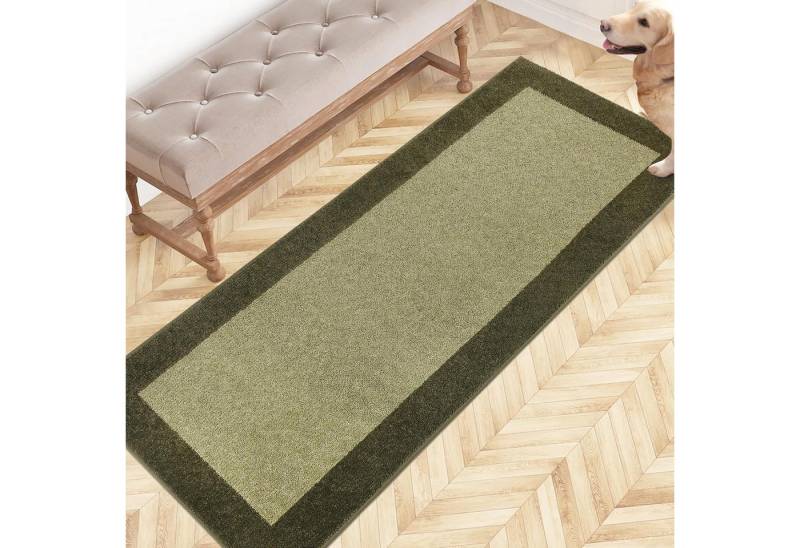 LuxusKollektion Fußmatte Schmutzfangmatte rutschfest 60 x 150 cm Rechteckig Salbei Grün von LuxusKollektion