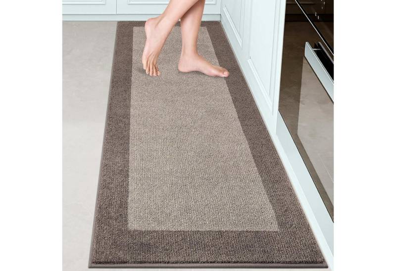 LuxusKollektion Fußmatte Schmutzfangmatte rutschfest waschbar 60 x 150 cm (Rechteckig) Beige von LuxusKollektion