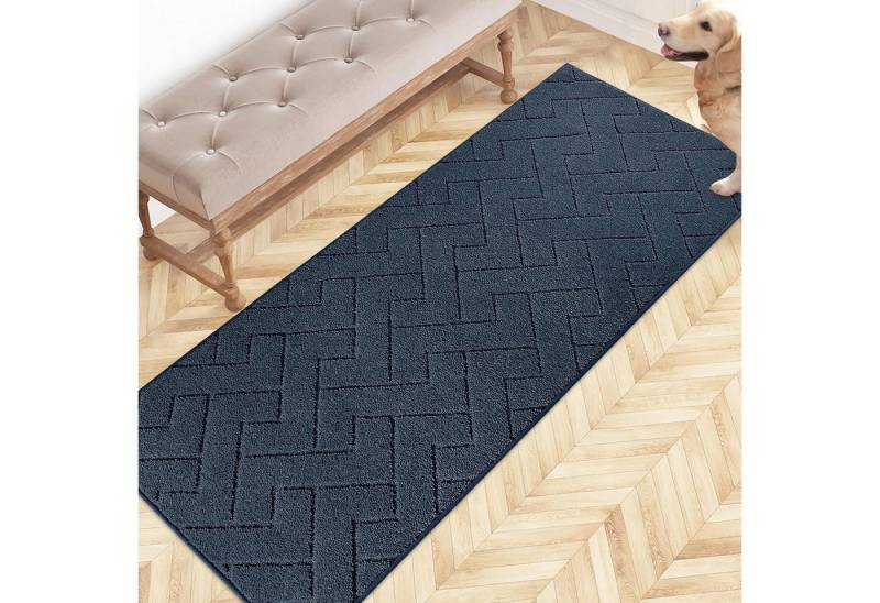 LuxusKollektion Fußmatte Schmutzfangmatte rutschfest waschbar 60 x 150 cm Rechteckig Marineblau LuxusKollektion Fußmatte Schmutzfangmatte rutschfest waschbar 60 x 150 cm Rechteckig Marineblau von LuxusKollektion
