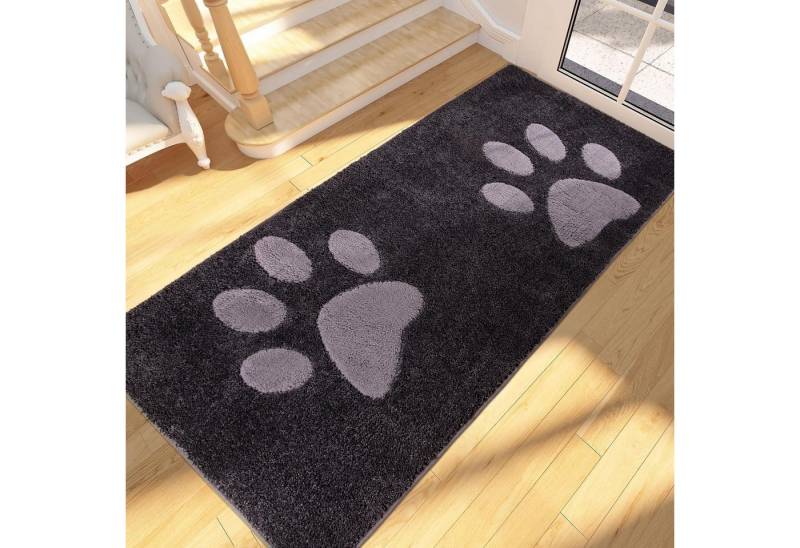 LuxusKollektion Fußmatte Schmutzfangmatte waschbar Dunkel Holzkohle 80 x 178 cm Rechteckig LuxusKollektion Fußmatte Schmutzfangmatte waschbar Dunkel Holzkohle 80 x 178 cm Rechteckig von LuxusKollektion