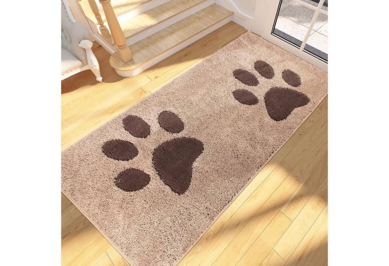 LuxusKollektion Fußmatte Schmutzfangmatte waschbar absorbierend Beige 80 x 178 cm (Rechteckig) von LuxusKollektion