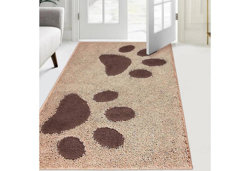 LuxusKollektion Fußmatte Schmutzfangmatte waschbar rutschfest Beige 84 x 150 cm (Rechteckig) von LuxusKollektion