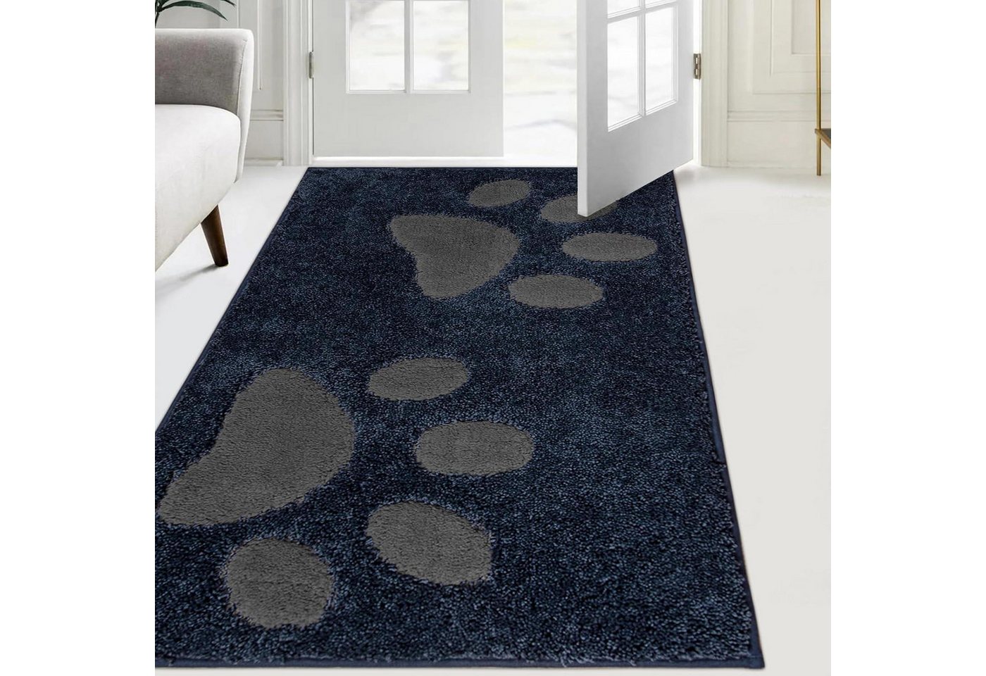 LuxusKollektion Fußmatte Schmutzfangmatte waschbar rutschfest Dunkelblau 84 x 150 cm Rechteckig LuxusKollektion Fußmatte Schmutzfangmatte waschbar rutschfest Dunkelblau 84 x 150 cm Rechteckig von LuxusKollektion