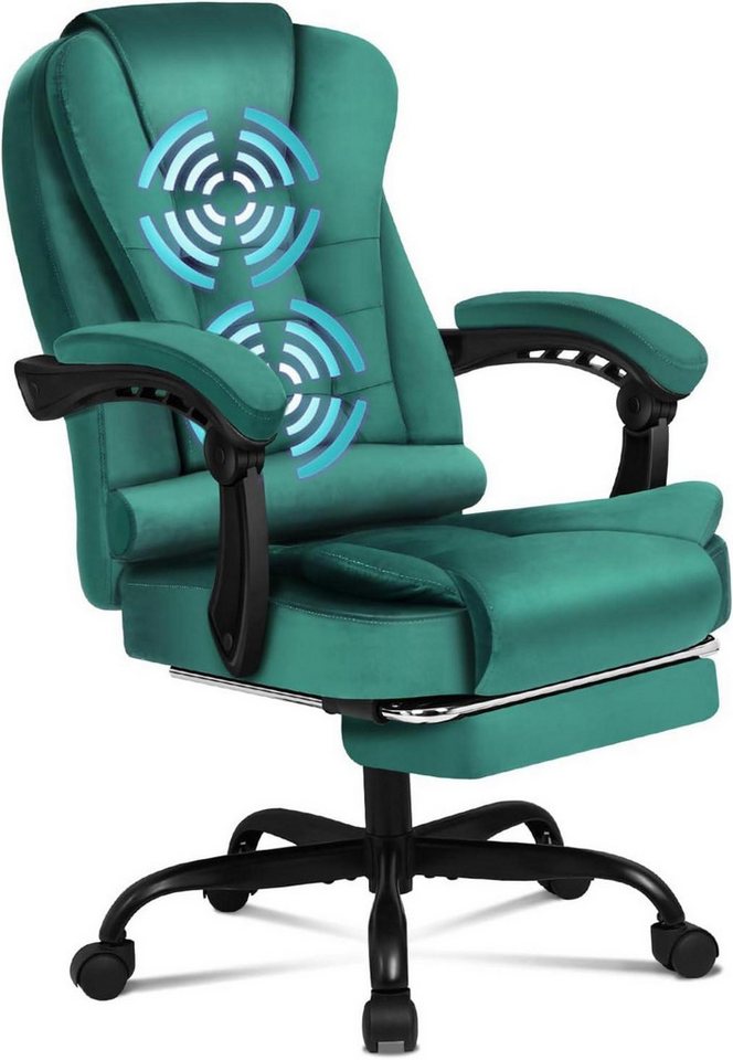 LuxusKollektion Gaming-Stuhl Bürostuhl Gaming-Drehstuhl mit Lordosenstütze Grün Wildleder von LuxusKollektion