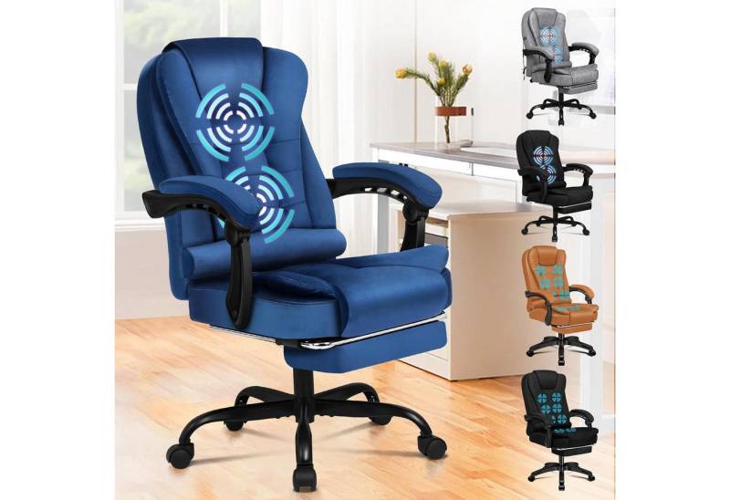 LuxusKollektion Gaming-Stuhl Ergonomic Gaming Office Chair High-Backed with Lumbar Support Blue von LuxusKollektion