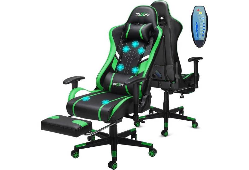 LuxusKollektion Gaming-Stuhl Gaming Stuhl 7 Punkt Massage Fußstütze 2D Armlehne 180kg Grün LuxusKollektion Gaming-Stuhl Gaming Stuhl 7 Punkt Massage Fußstütze 2D Armlehne 180kg Grün von LuxusKollektion