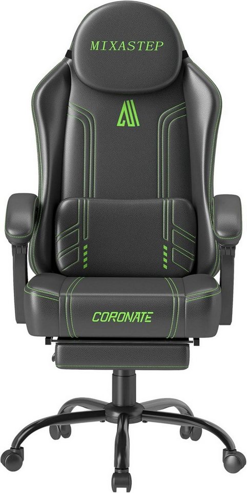 LuxusKollektion Gaming-Stuhl Gaming Stuhl Ergonomisch mit 360° Drehfunktion in Grün für von LuxusKollektion