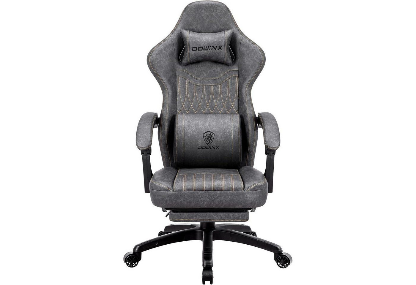 LuxusKollektion Gaming-Stuhl Gaming Stuhl Lendenstütze Massage Fußstütze Grau verbundene Armlehne LuxusKollektion Gaming-Stuhl Gaming Stuhl Lendenstütze Massage Fußstütze Grau verbundene Armlehne von LuxusKollektion