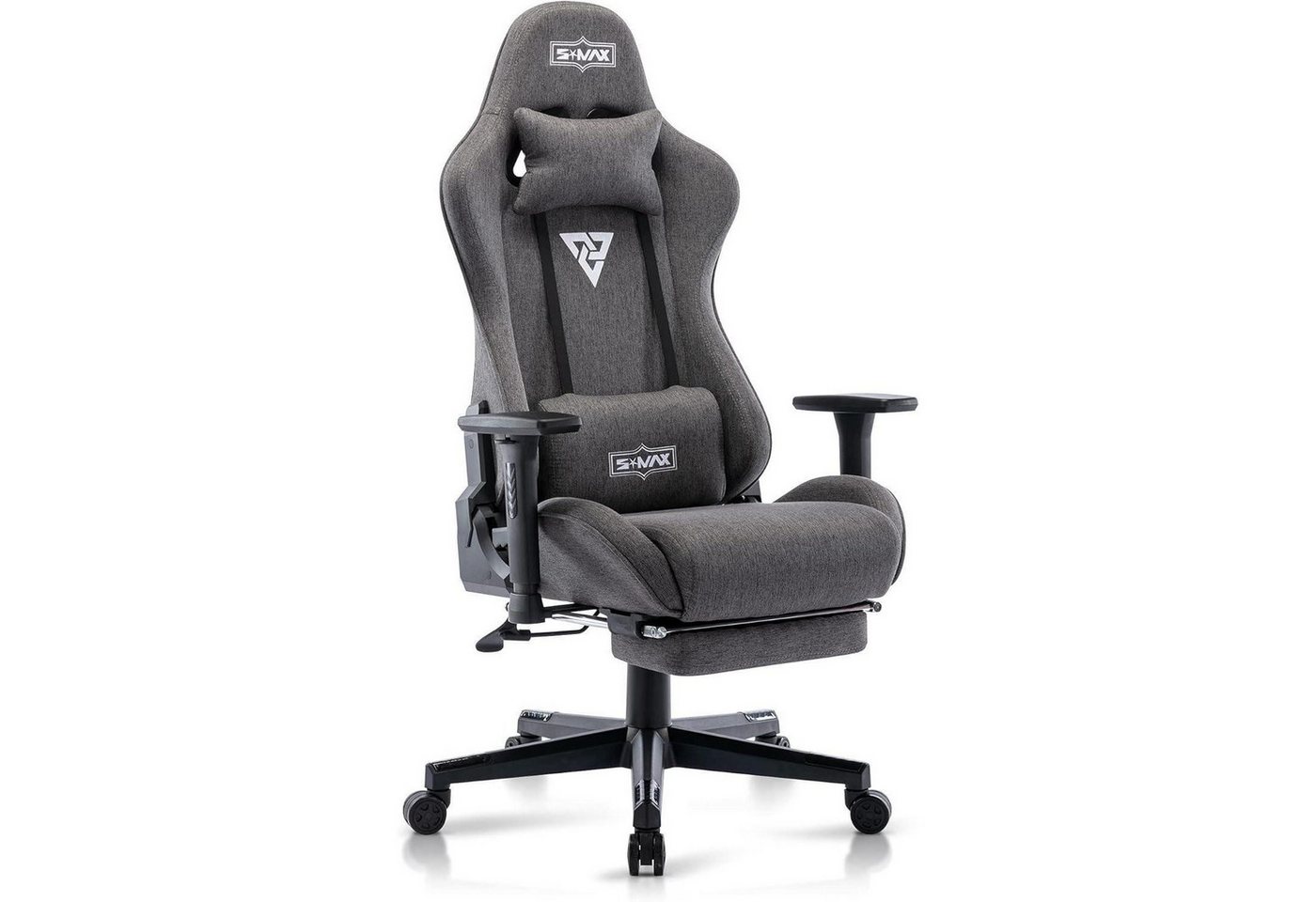 LuxusKollektion Gaming-Stuhl Gaming Stuhl Stoff Grau Fußstütze 3D Armlehne Rückenlehne Norm Grau LuxusKollektion Gaming-Stuhl Gaming Stuhl Stoff Grau Fußstütze 3D Armlehne Rückenlehne Norm Grau von LuxusKollektion