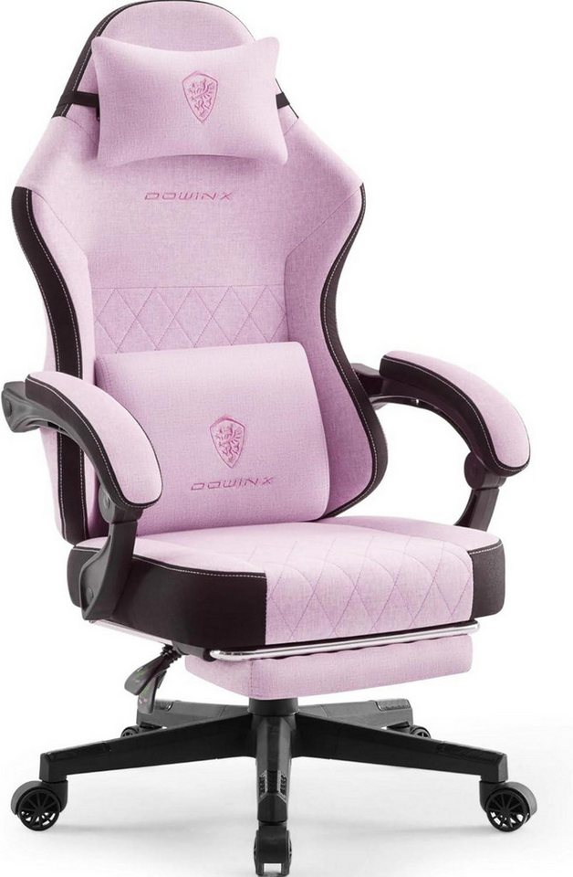 LuxusKollektion Gaming-Stuhl Gaming Stuhl Stoff mit Massage Lendenwirbelstütze und Fußstütze für von LuxusKollektion