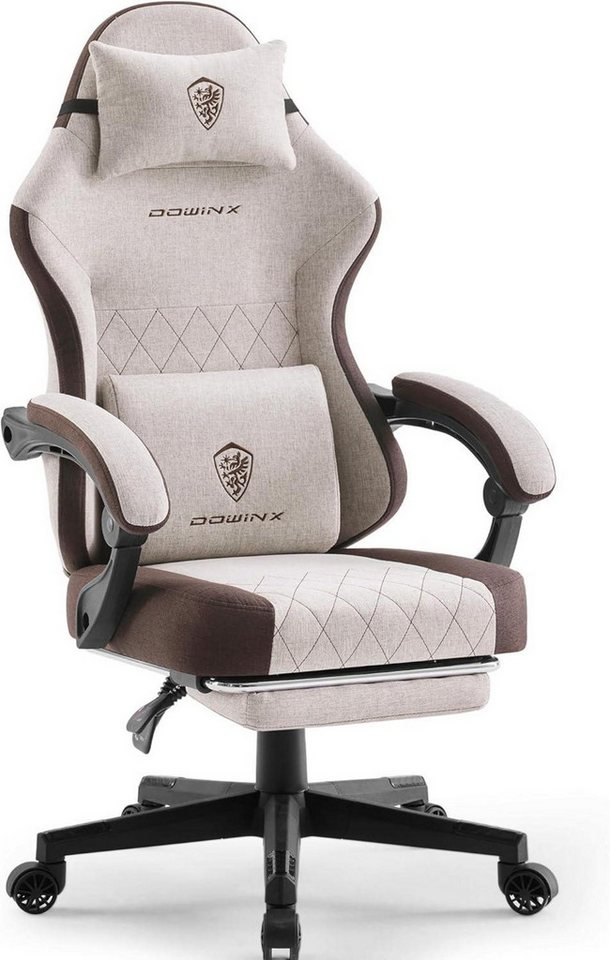 LuxusKollektion Gaming-Stuhl Gaming-Stuhl Stoff mit Massage und Fußstütze, ergonomisch, Bürostuhl von LuxusKollektion