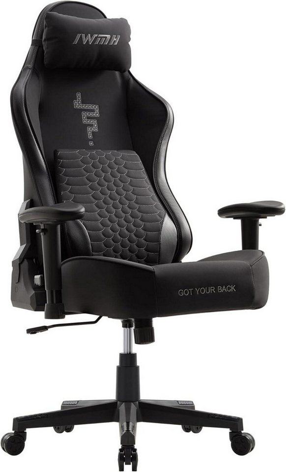 LuxusKollektion Gaming-Stuhl Gaming Stuhl mit 3D-Lordosenstütze, Racing Sessel Schwarz LuxusKollektion Gaming-Stuhl Gaming Stuhl mit 3D-Lordosenstütze, Racing Sessel Schwarz von LuxusKollektion