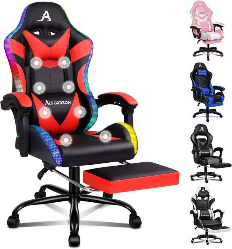 LuxusKollektion Gaming-Stuhl Massage-Gaming-Stuhl mit LED, 150° Neigung, ergonomischer von LuxusKollektion