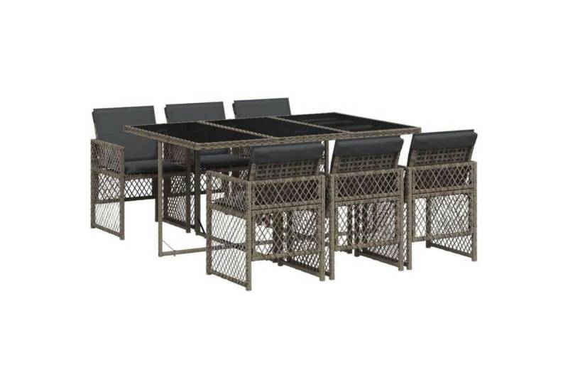 LuxusKollektion Garten-Essgruppe Essgruppe Garten 7 TLG Poly Rattan 6 Stühle Kissen Glas Grau LuxusKollektion Garten-Essgruppe Essgruppe Garten 7 TLG Poly Rattan 6 Stühle Kissen Glas Grau von LuxusKollektion