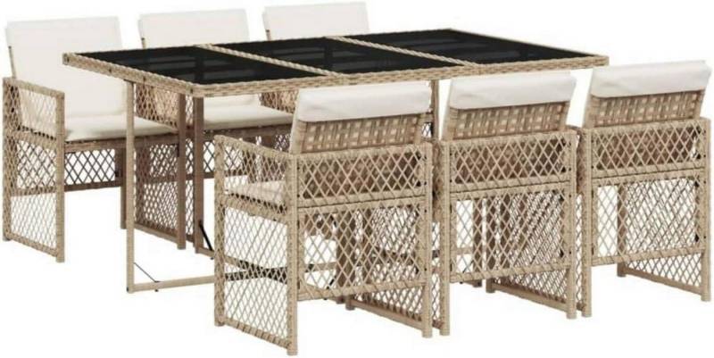 LuxusKollektion Garten-Essgruppe Garten Essgruppe 7-TLG. mit Kissen, Tisch, 6 Stühle von LuxusKollektion