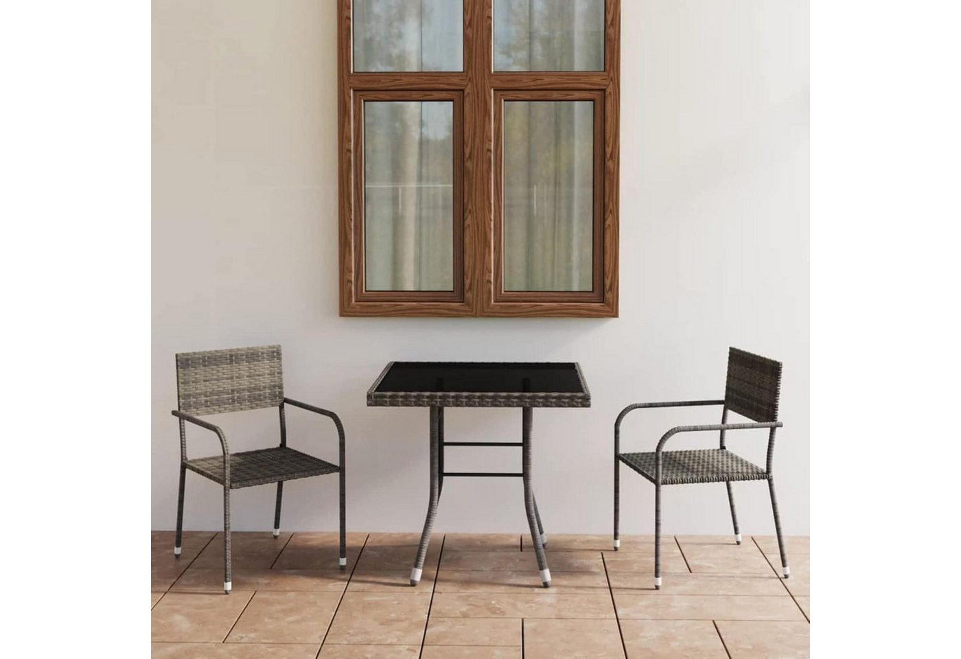 LuxusKollektion Garten-Essgruppe Gartengarnitur 2 Personen Tisch 3-tlg. 80 cm Tischlänge Anthrazit LuxusKollektion Garten-Essgruppe Gartengarnitur 2 Personen Tisch 3-tlg. 80 cm Tischlänge Anthrazit von LuxusKollektion