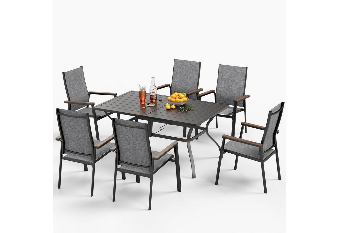 LuxusKollektion Garten-Essgruppe Gartenmöbel Set Gartentisch Schirmloch Sitzgruppe S7-422_i1de LuxusKollektion Garten-Essgruppe Gartenmöbel Set Gartentisch Schirmloch Sitzgruppe S7-422_i1de von LuxusKollektion