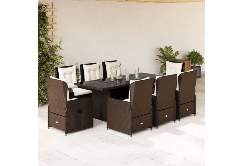 LuxusKollektion Garten-Essgruppe Polyrattan Gartenmöbel Set 8 Personen Tisch Hochlehner von LuxusKollektion