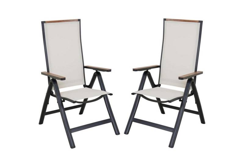 LuxusKollektion Gartenliege Aluminium Gartenstuhl klappbar 2er Set, Hochlehner mit 6-Fach von LuxusKollektion