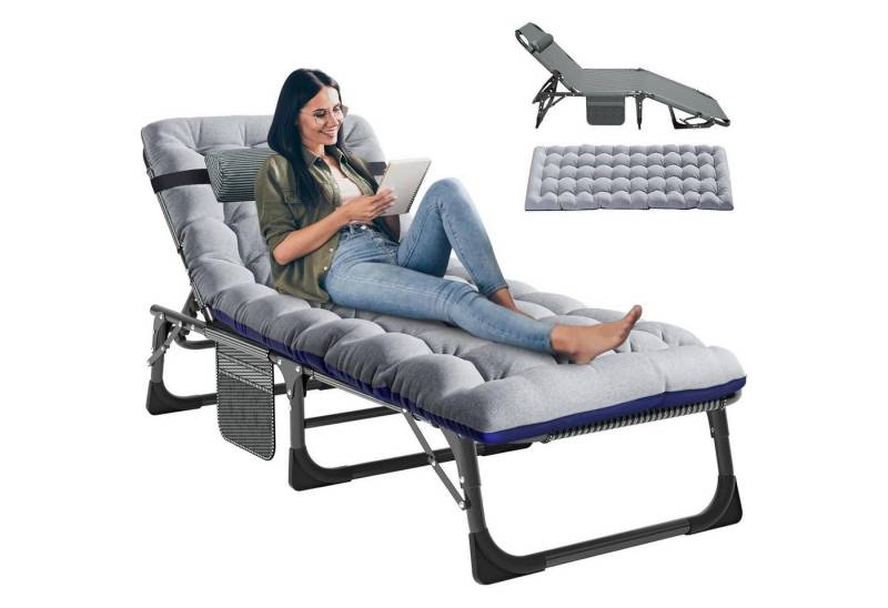 LuxusKollektion Gartenliege Sonnenliege klappbar 200kg Liegestuhl 1 Silbergrau-sonnenliege 1p LuxusKollektion Gartenliege Sonnenliege klappbar 200kg Liegestuhl 1 Silbergrau-sonnenliege 1p von LuxusKollektion