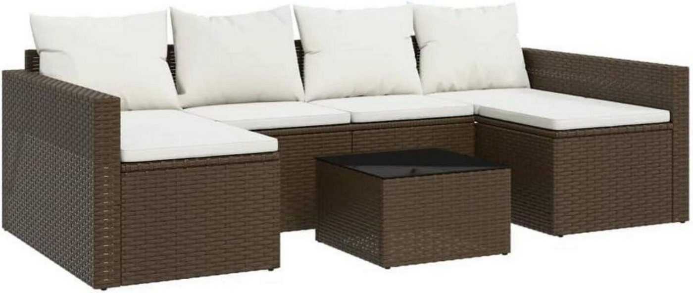LuxusKollektion Gartenlounge-Set Garten Lounge Set 2-TLG. mit Kissen, Sitzgruppe U-Form, Braun Poly LuxusKollektion Gartenlounge-Set Garten Lounge Set 2-TLG. mit Kissen, Sitzgruppe U-Form, Braun Poly von LuxusKollektion
