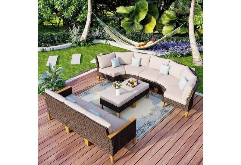LuxusKollektion Gartenlounge-Set Lounge Set Polyrattan Gartenmöbel Sitzgruppe Rippen Cr006-9-10_i1 LuxusKollektion Gartenlounge-Set Lounge Set Polyrattan Gartenmöbel Sitzgruppe Rippen Cr006-9-10_i1 von LuxusKollektion