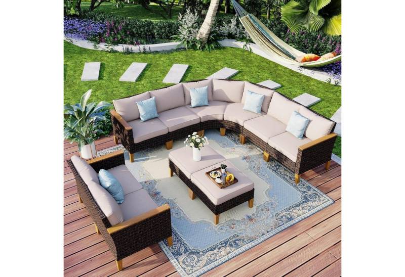 LuxusKollektion Gartenlounge-Set Lounge Set Polyrattan Gartenmöbel wetterfest Cr006-17-10_i1 von LuxusKollektion