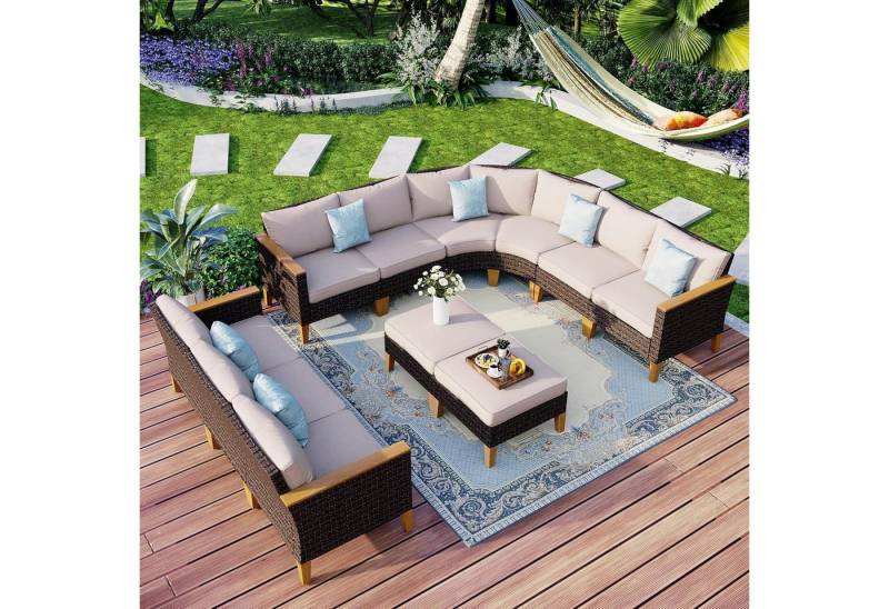 LuxusKollektion Gartenlounge-Set Lounge Set Polyrattan Sitzgruppe Wetterfest Wasserdicht Cr006-19-11_i1 von LuxusKollektion
