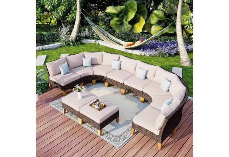 LuxusKollektion Gartenlounge-Set Lounge Set Polyrattan Wasserdicht Cushion Wetterfest Cr006-32-10_i1 von LuxusKollektion