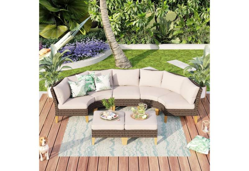 MFSTUDIO Gartenlounge-Set Polyrattan Lounge Set mit dicken Kissen und wasserdichtem von MFSTUDIO