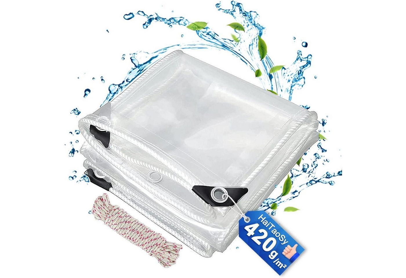 LuxusKollektion Gartenstuhl Abdeckplane PVC Wasserdicht Transparent Ösen Seil Pavillon 3x5m LuxusKollektion Gartenstuhl Abdeckplane PVC Wasserdicht Transparent Ösen Seil Pavillon 3x5m von LuxusKollektion